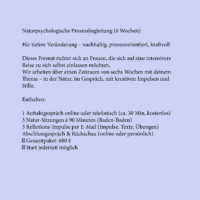 Naturpsychologische Prozessbegleitung (6 Wochen)